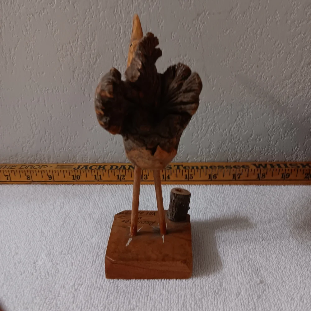 Handcrafted Wooden Bird Sculpture